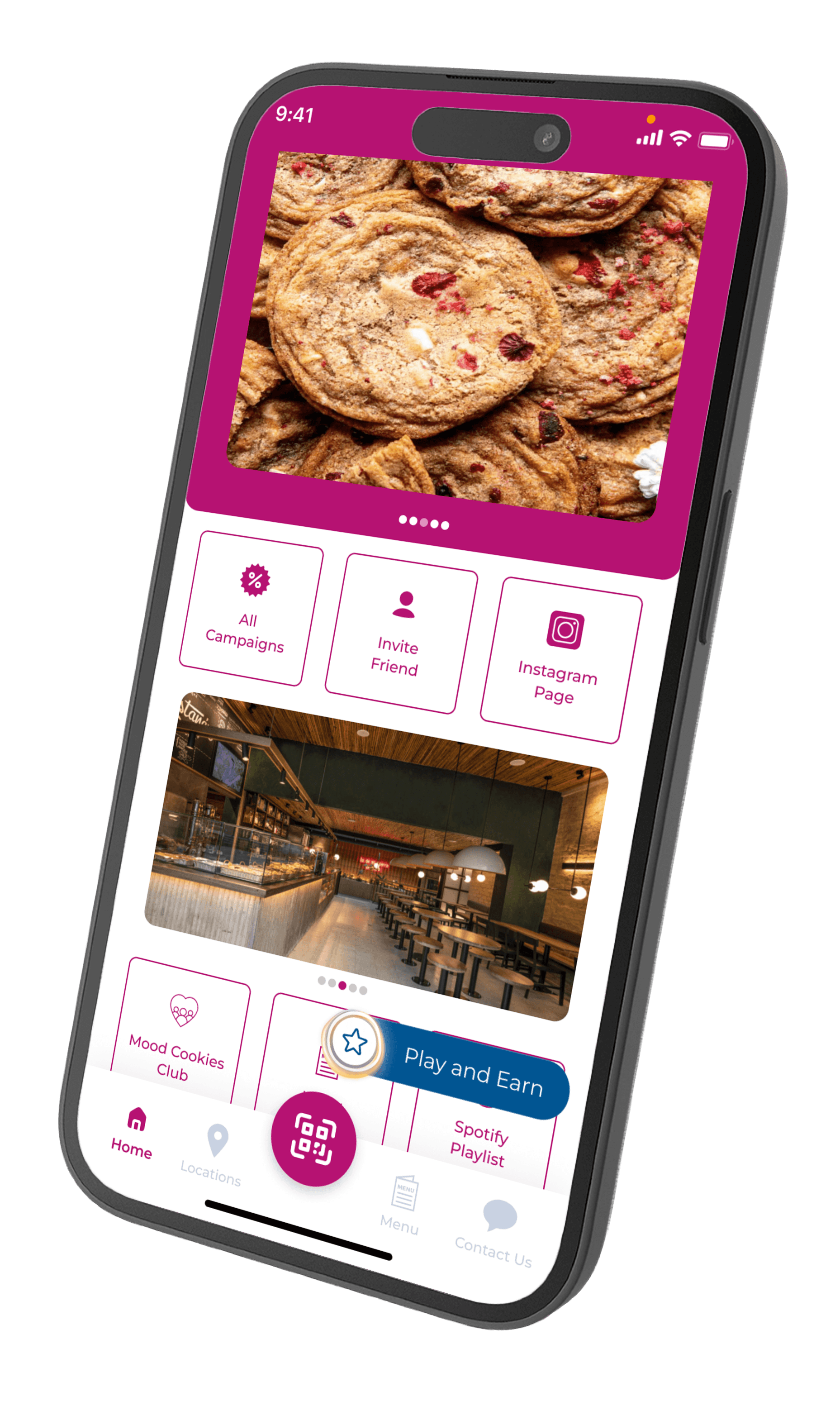 Anpassbare Startseite einer Treue-App mit eigenem Branding