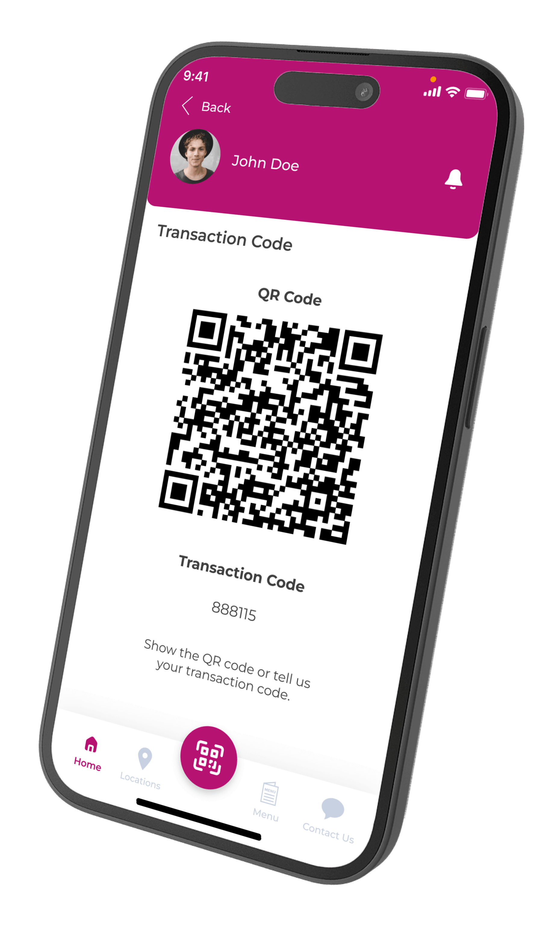 Letstamp QR code screen used for loyalty transactions and campaign access