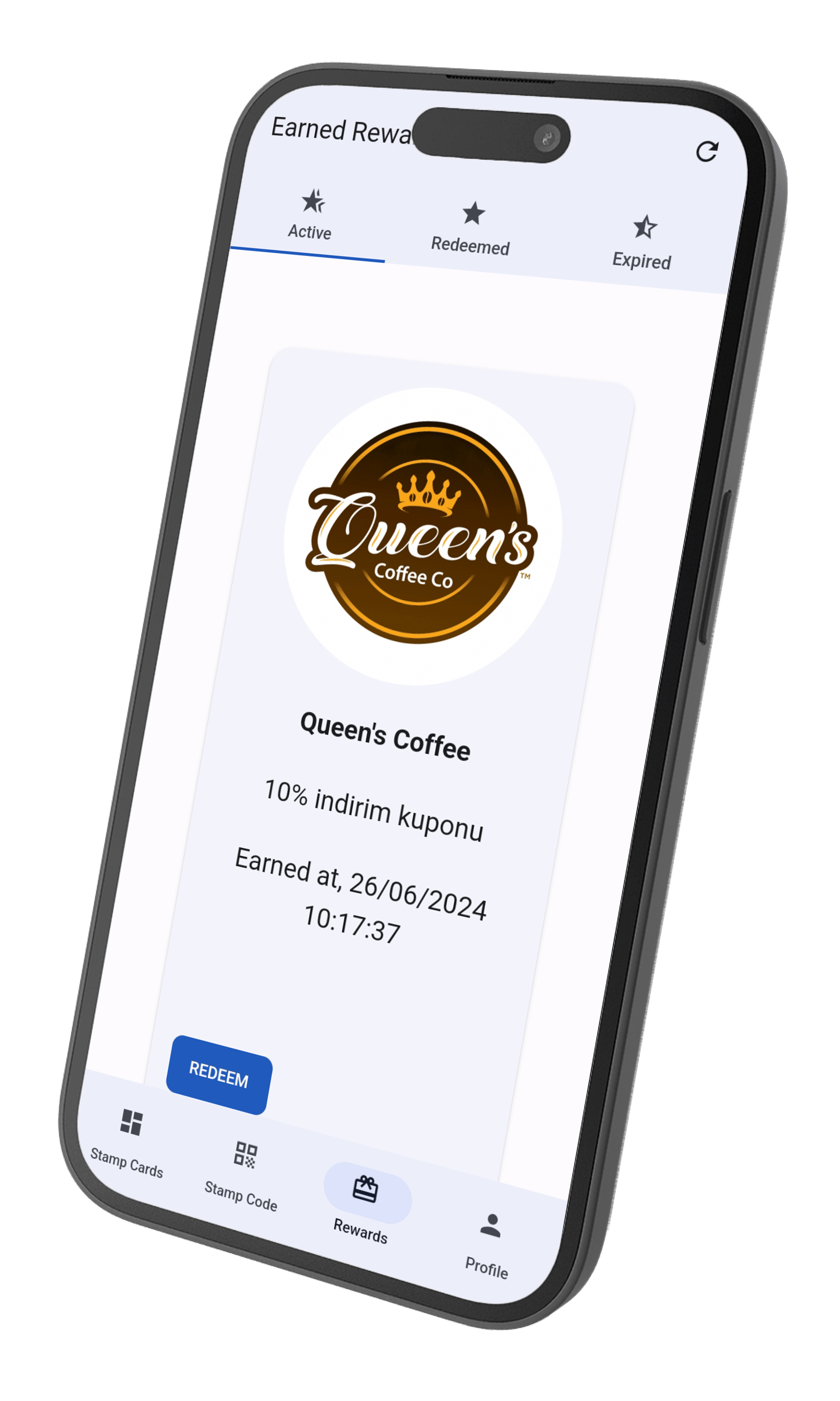 Letstamp Platform app login screen