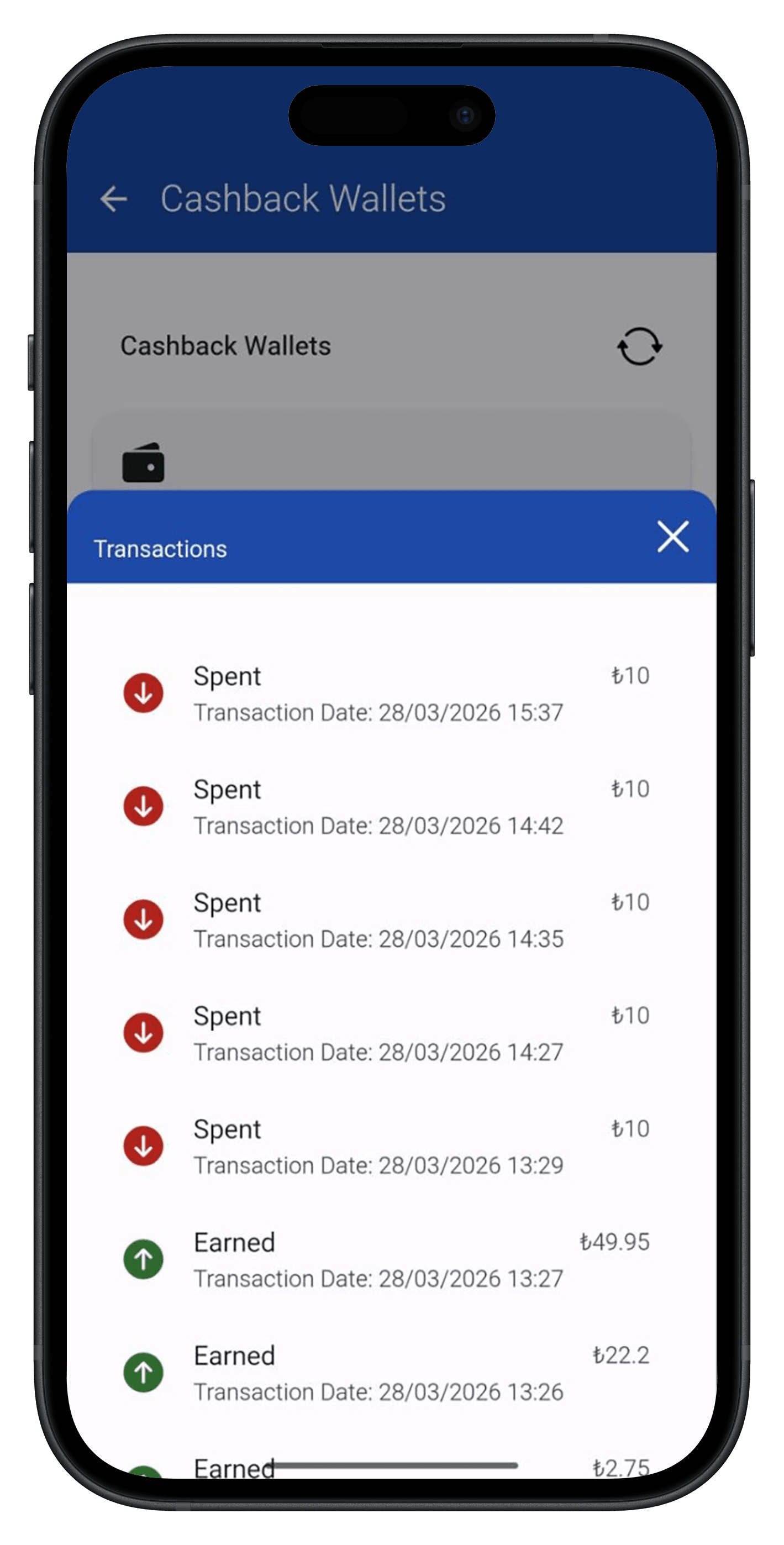 Letstamp reward points activity screen
