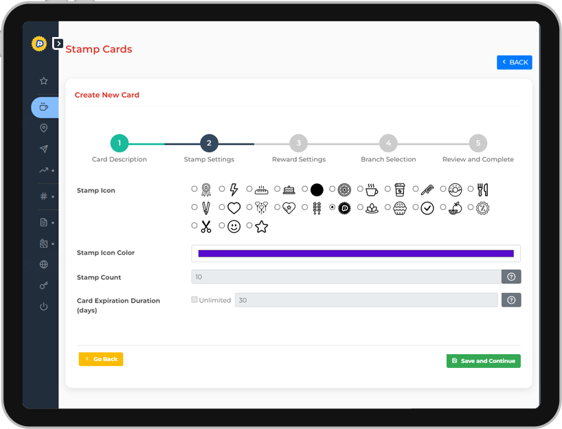 Crea la tua carta timbri