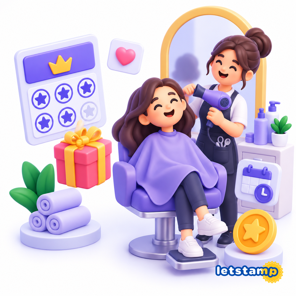 Digital loyalty stamp cards for hair salons and beauty studios
