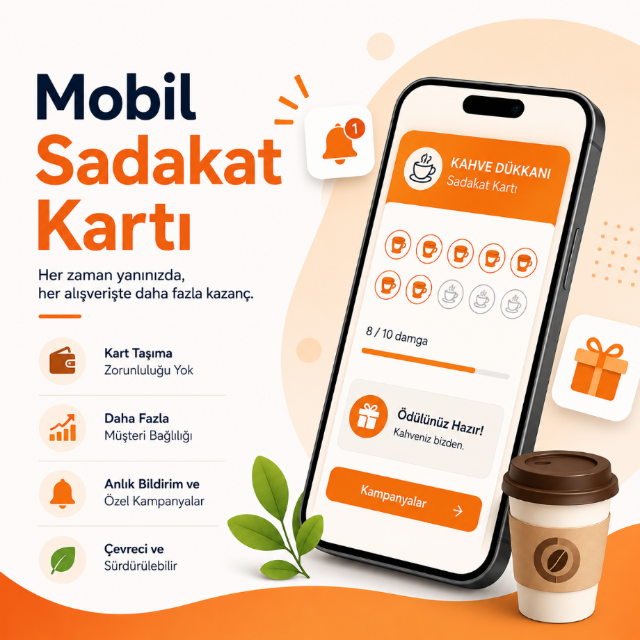 Mobil sadakat kartı uygulaması Letstamp damga kartı ekranı