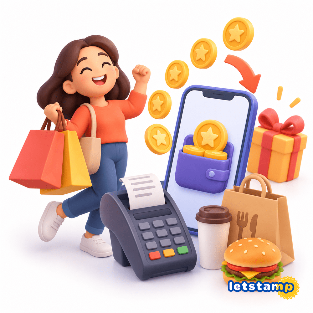 Letstamp Reward Points and cashback transaction history