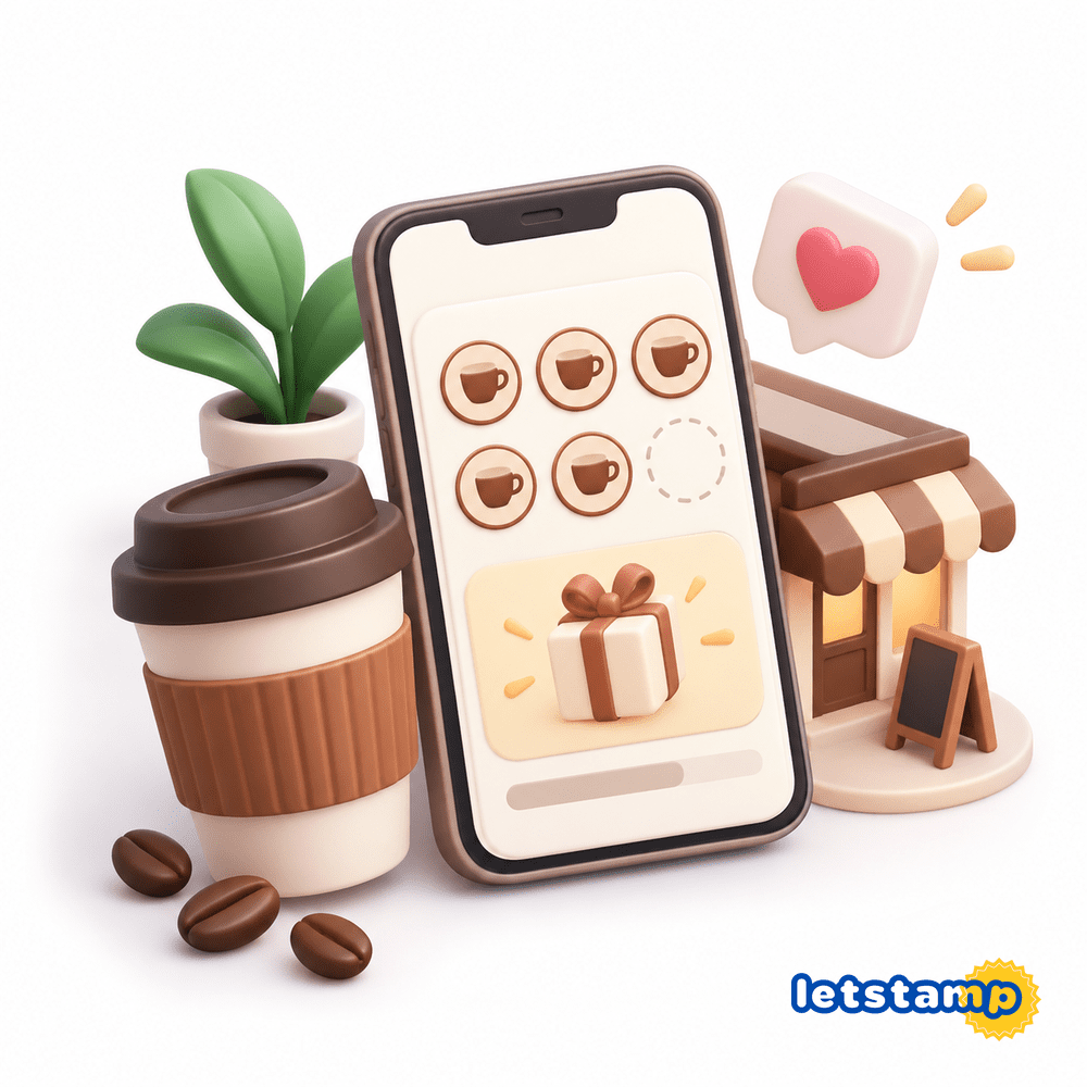 Digital coffee stamp card campaign with Letstamp