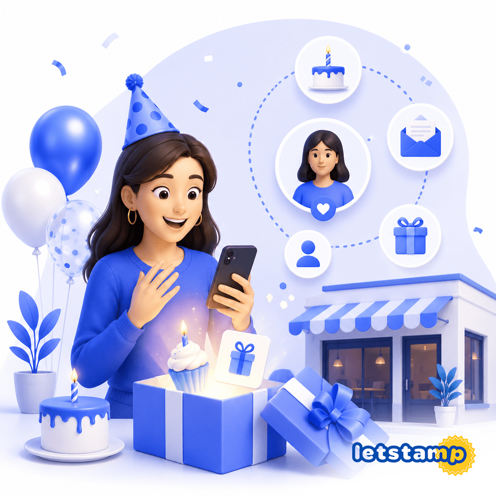 Birthday loyalty campaigns created with Letstamp