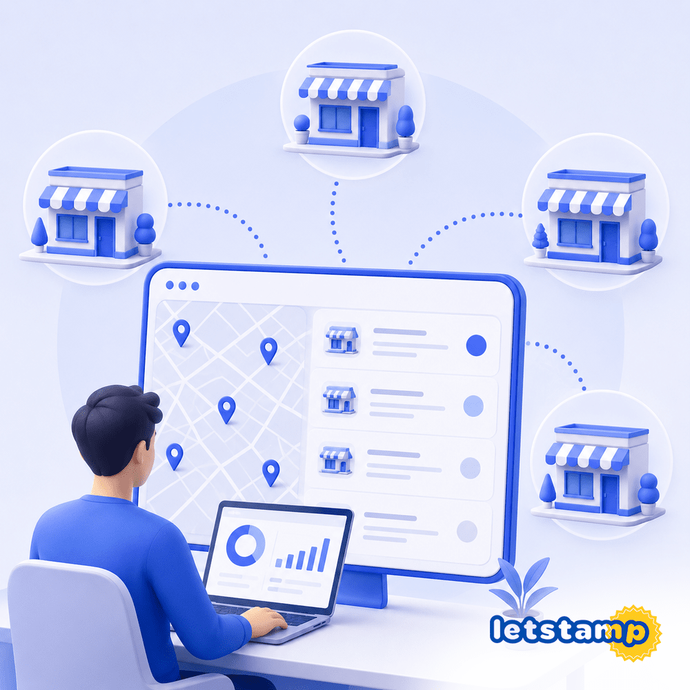 Branch management for multi-location loyalty programs with Letstamp