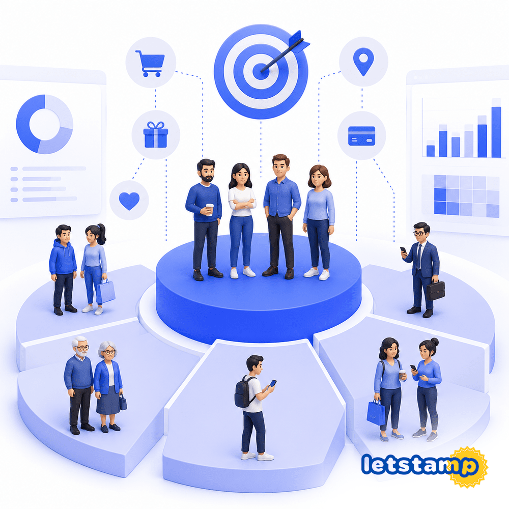 Customer segmentation dashboard in the Letstamp loyalty platform