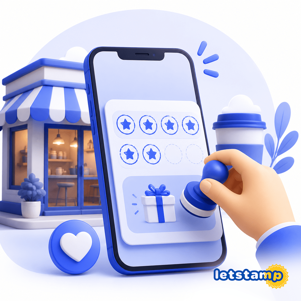 Digital stamp cards displayed in the Letstamp loyalty app