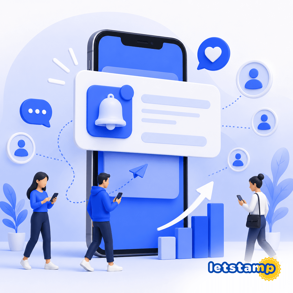 Push notification campaigns managed through the Letstamp loyalty platform