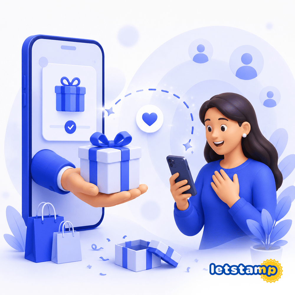Gift rewards sent to customers through the Letstamp loyalty platform